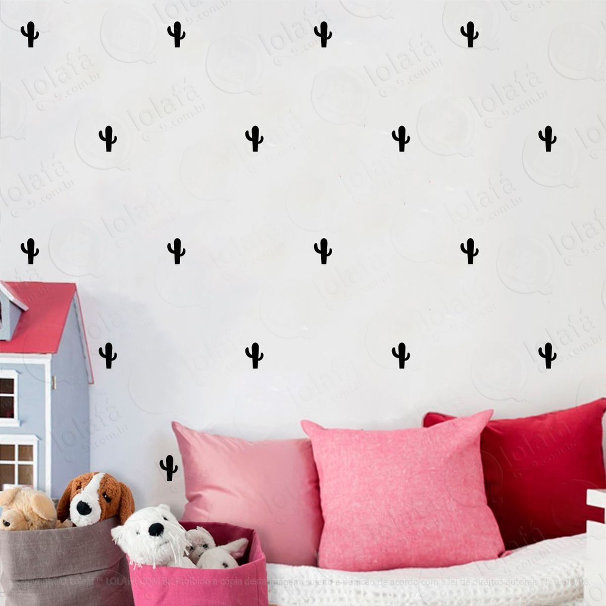 cactos adesivos para quarto de bebê mod:1071