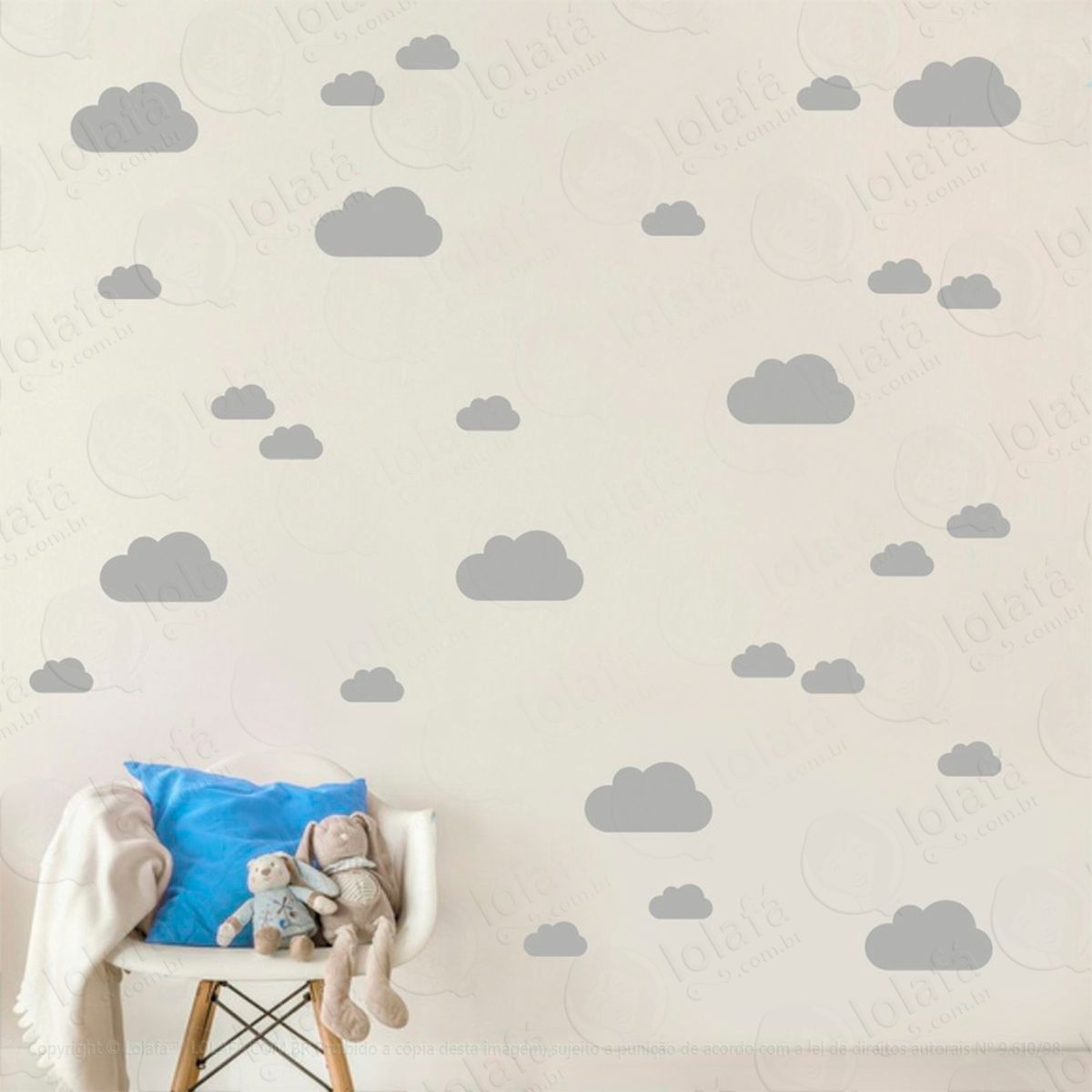 nuvens adesivos para quarto de bebê mod:1073