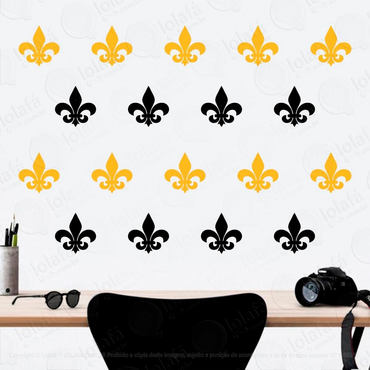 flor de liz adesivos para quarto de bebê mod:1076