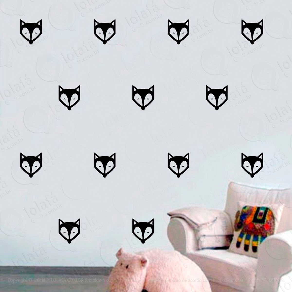 raposas adesivos para quarto de bebê mod:1082