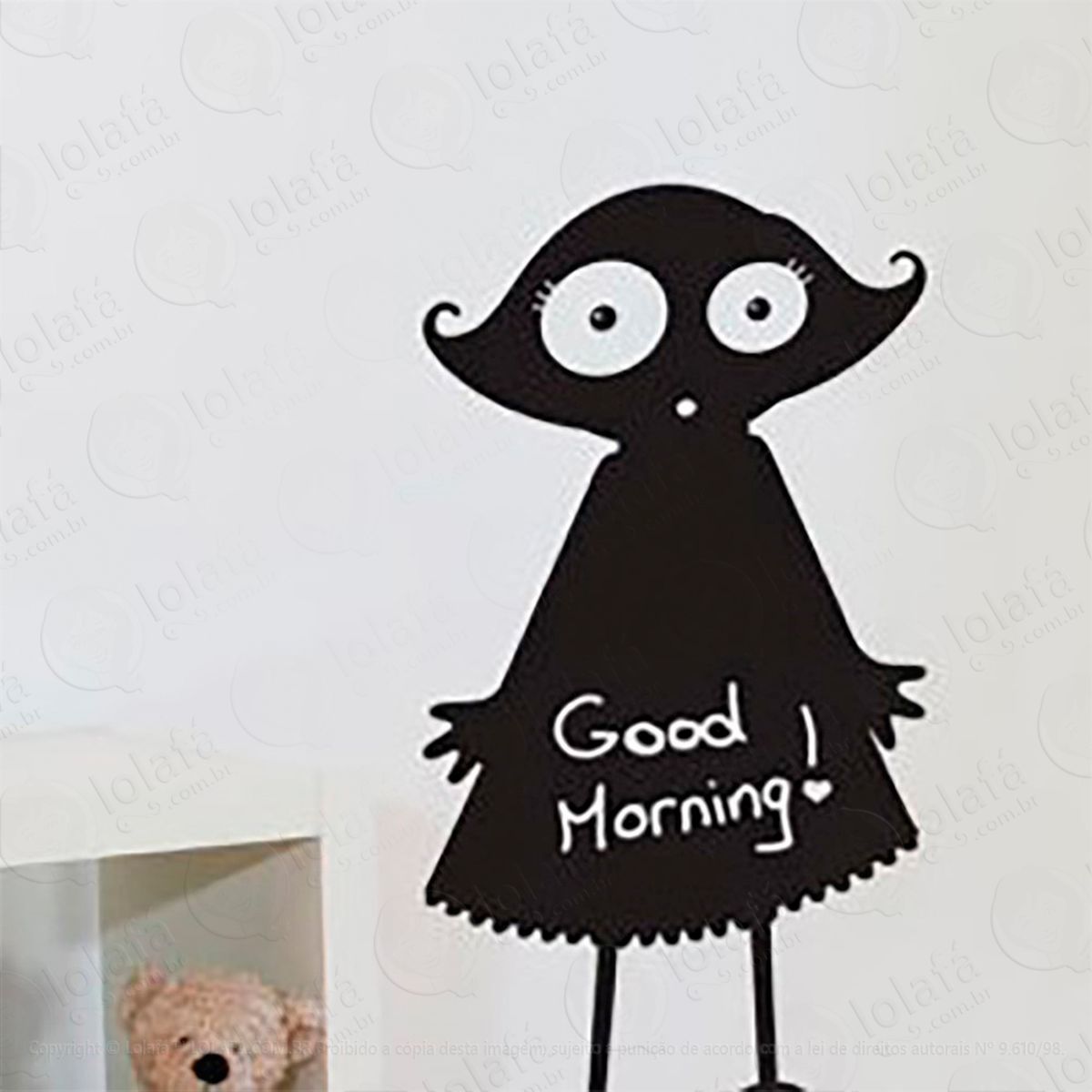 menina adesivo lousa quadro negro de parede para escrever com giz mod:63