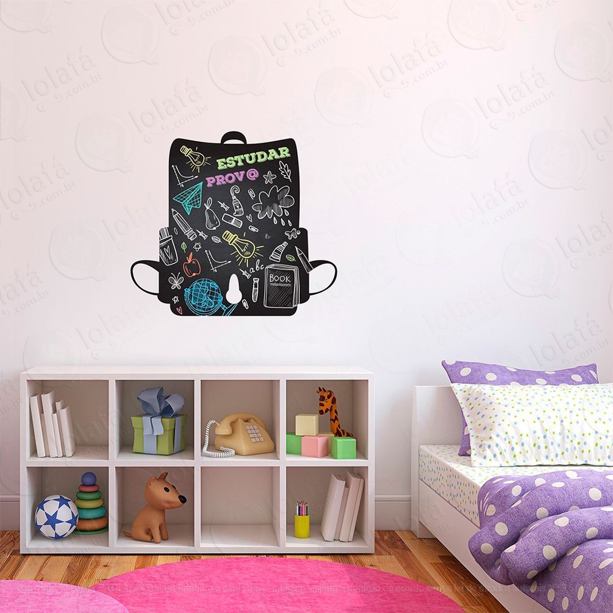 mochila adesivo lousa quadro negro de parede para escrever com giz mod:129