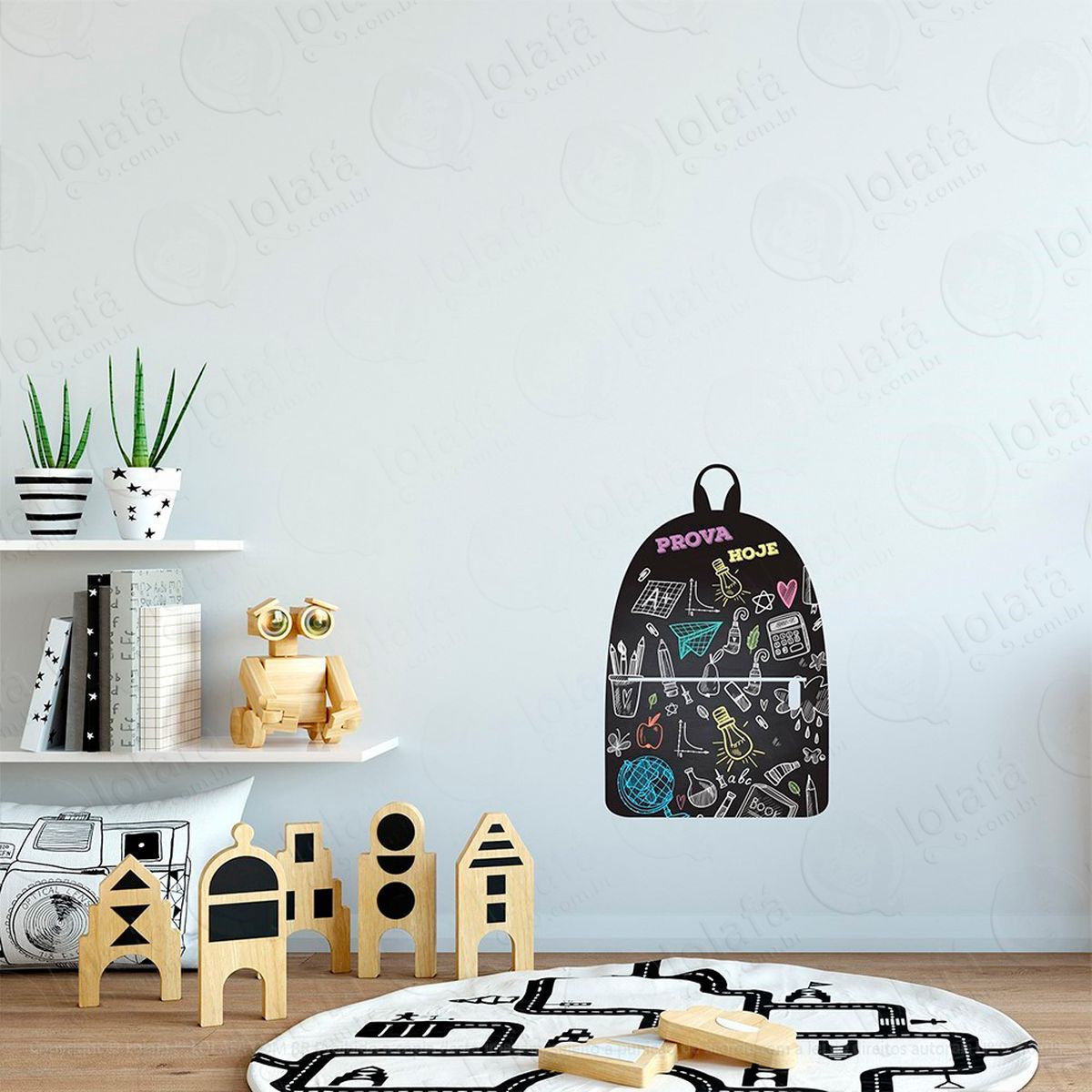 mochila adesivo lousa quadro negro de parede para escrever com giz mod:131