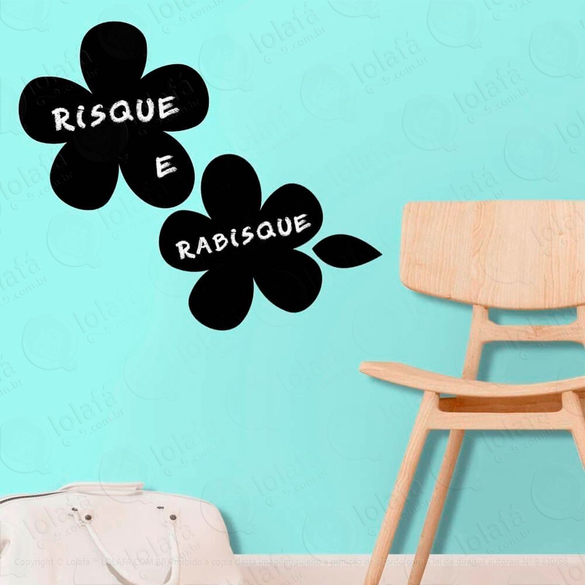 Flores Adesivo Lousa Quadro Negro de Parede para Escrever com Giz - Mod:241