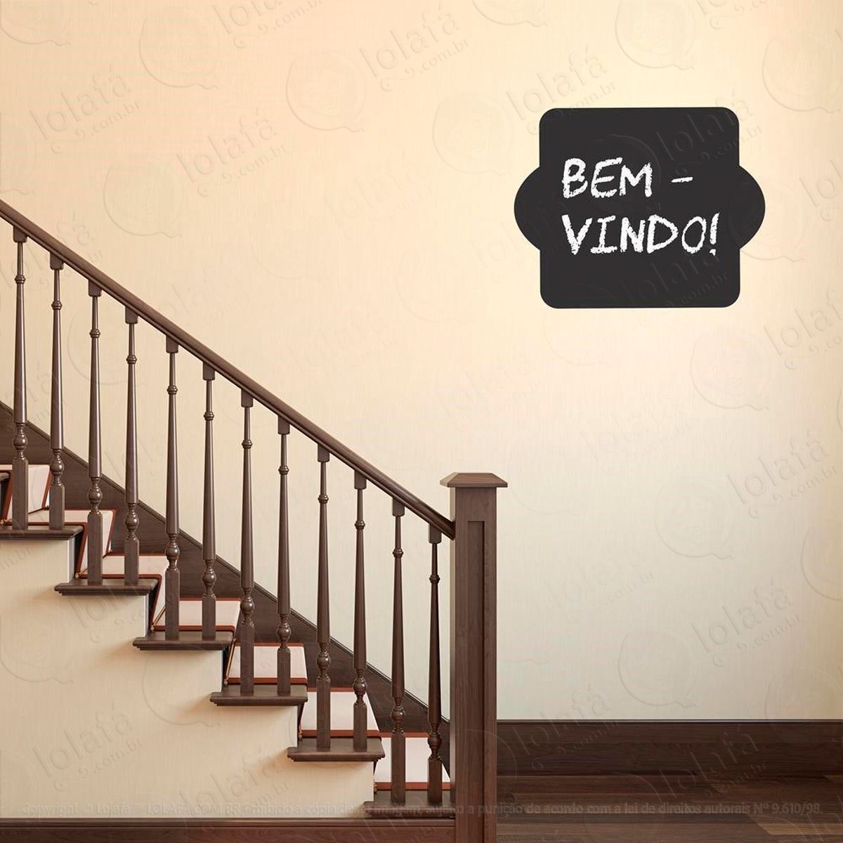Moldura Adesivo Lousa Quadro Negro de Parede para Escrever com Giz - Mod:303