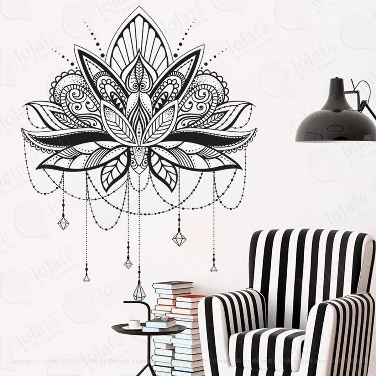 mandala flor de lótus para cultivar a gratidão adesivos de mandalas mod:2