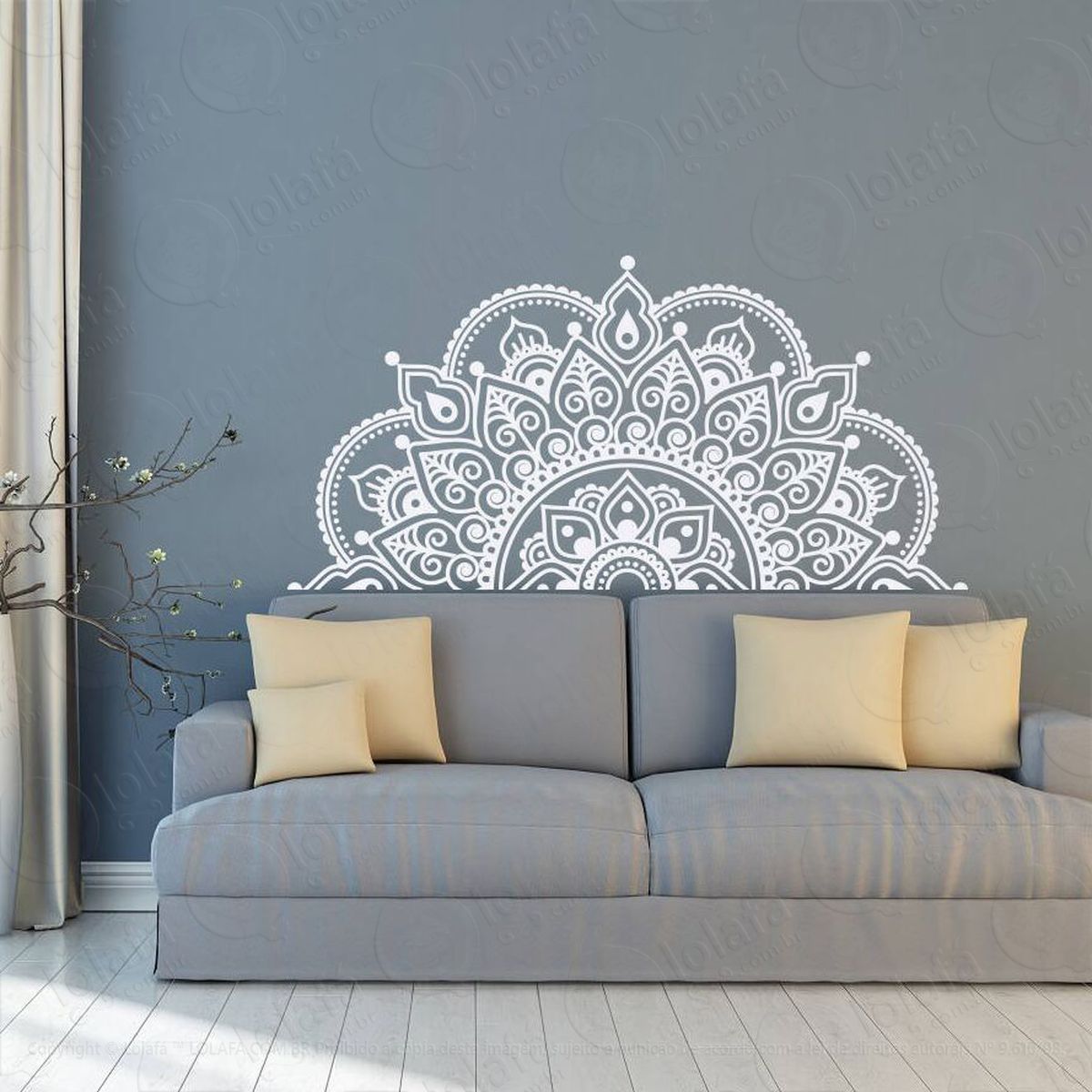 mandala para abrir caminhos adesivo de parede decorativo para casa, quarto, sala e vidro mod:7
