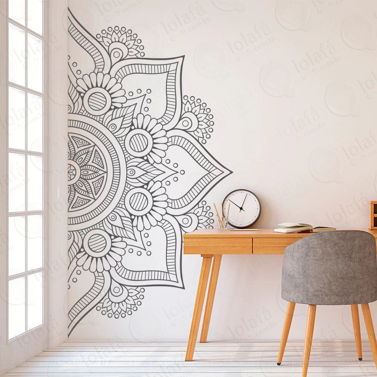 mandala para cultivar a prosperidade adesivo de parede decorativo para casa, quarto, sala e vidro mod:17