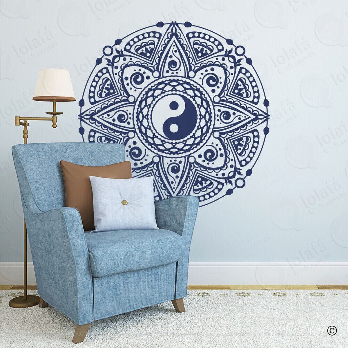mandala yin yang para equilibrar as energias adesivos de mandalas mod:75