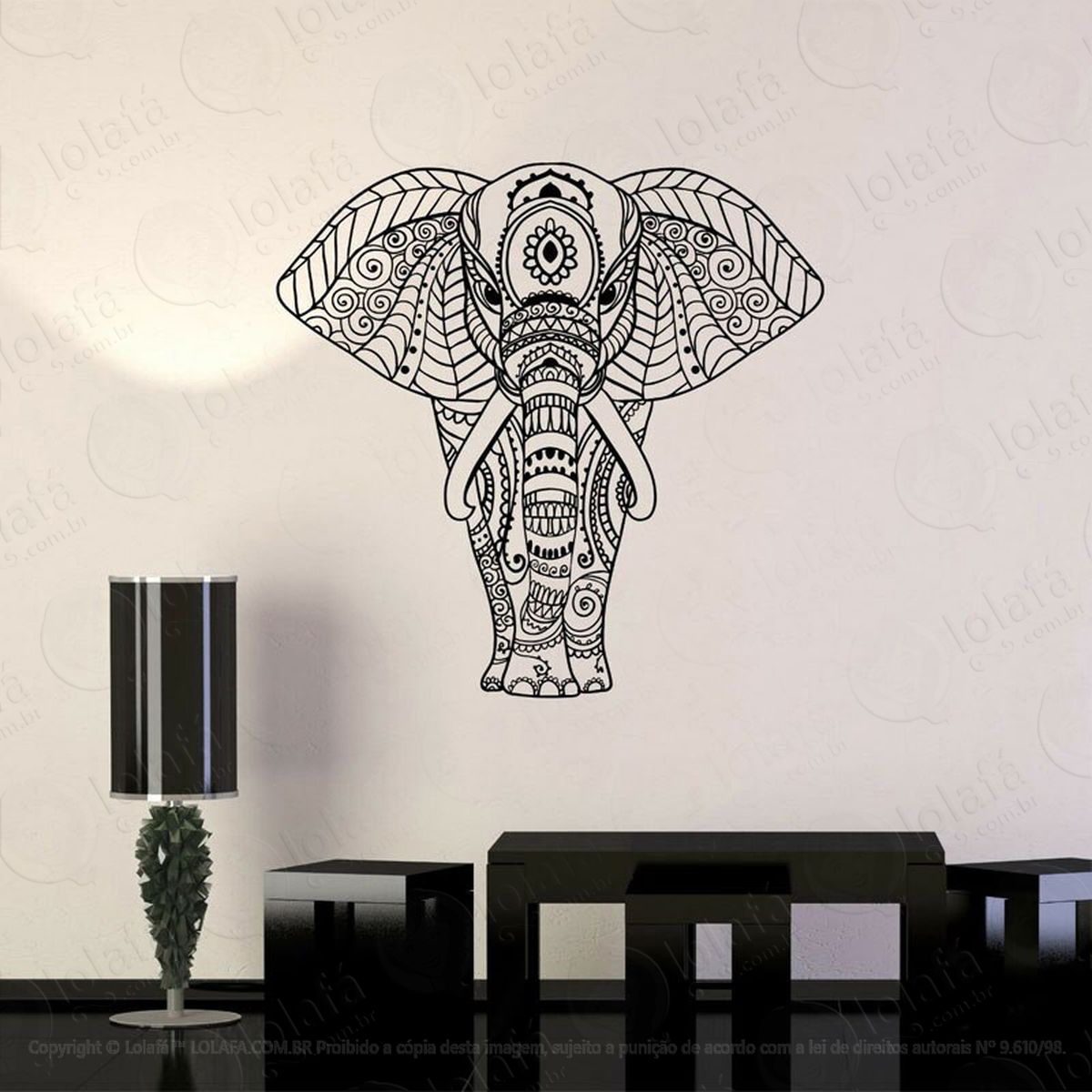 mandala elefante para cultivar a paz adesivos de mandalas mod:83