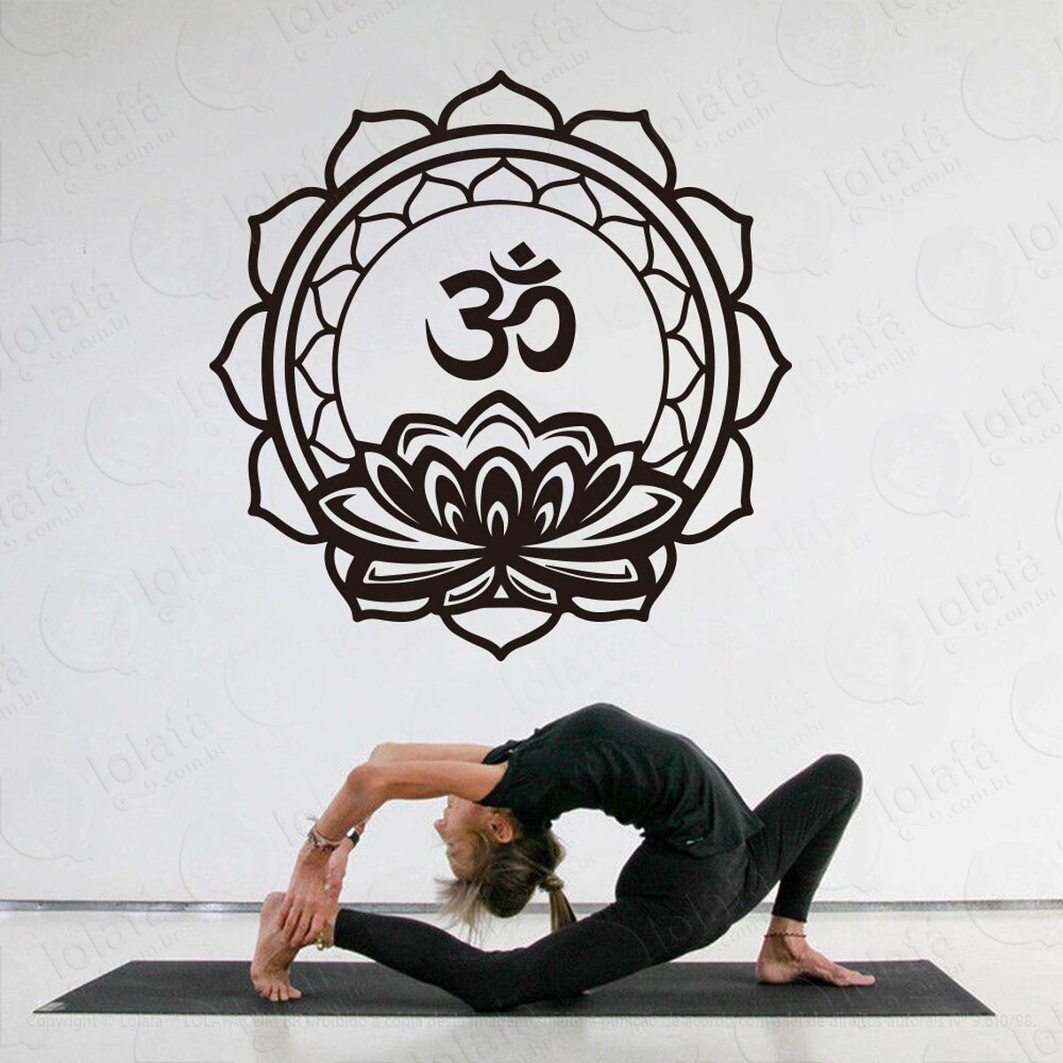 Mandala Flor de Lótus para Cultivar a Força Interior Adesivo de Parede Decorativo para Casa, Quarto, Sala e Vidro - Mod:102