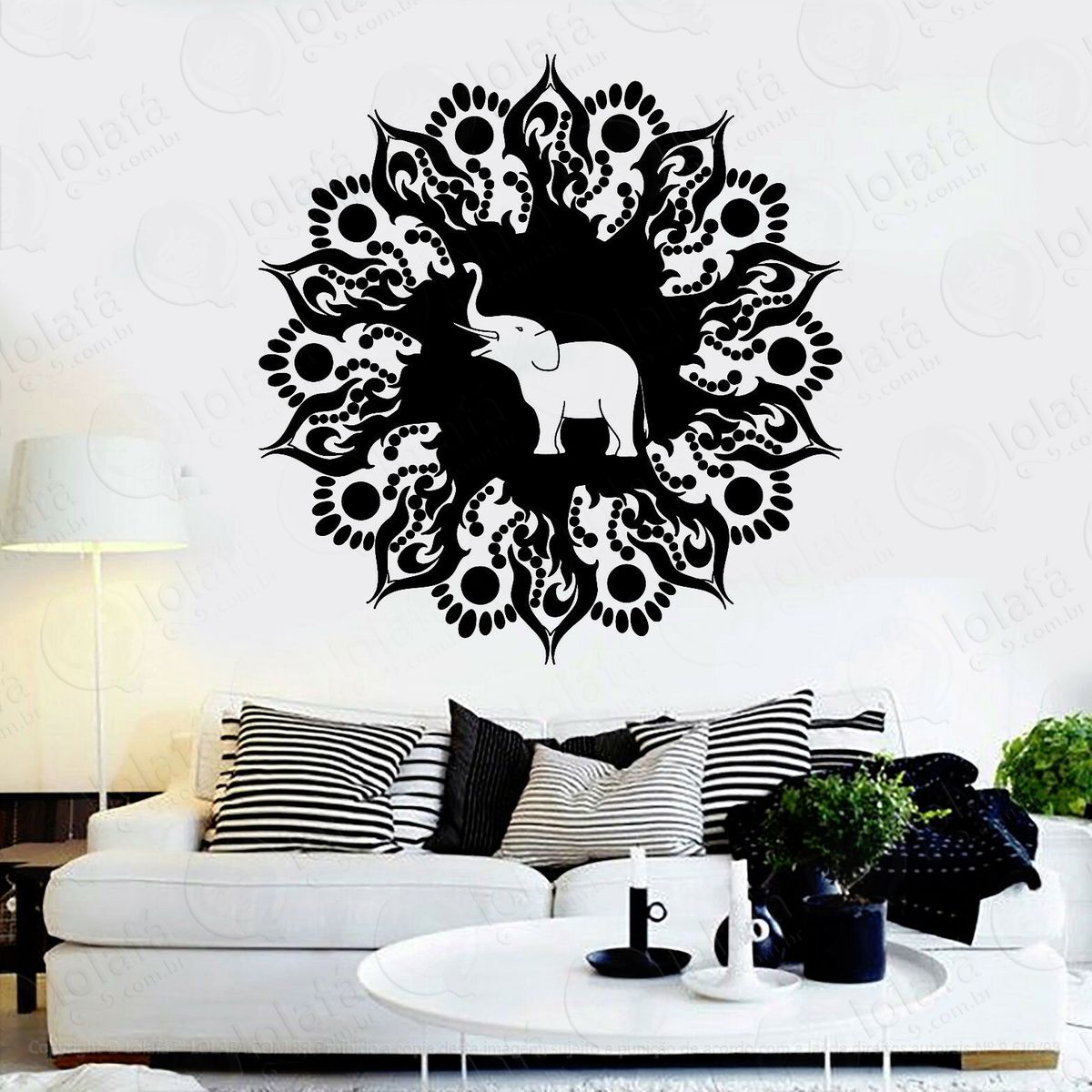 mandala elefante para cultivar a riqueza adesivos de mandalas mod:103