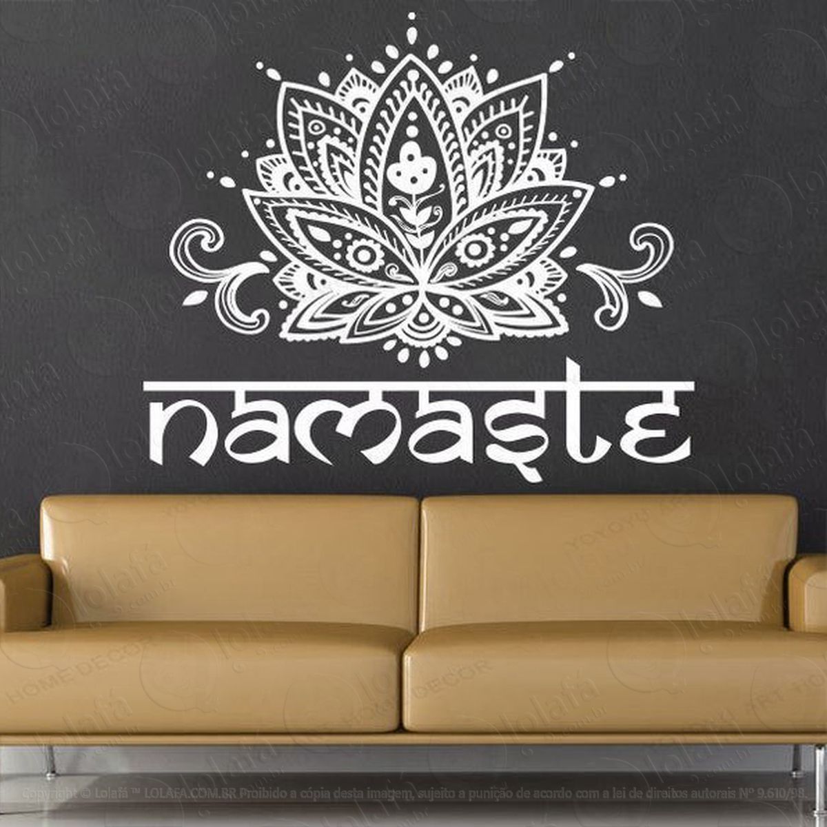 mandala flor de lótus namastê para cultivar o respeito adesivos de mandalas mod:146