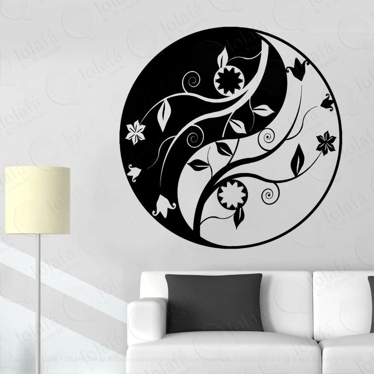 mandala yin yang para equilibrar as energias adesivos de mandalas mod:199
