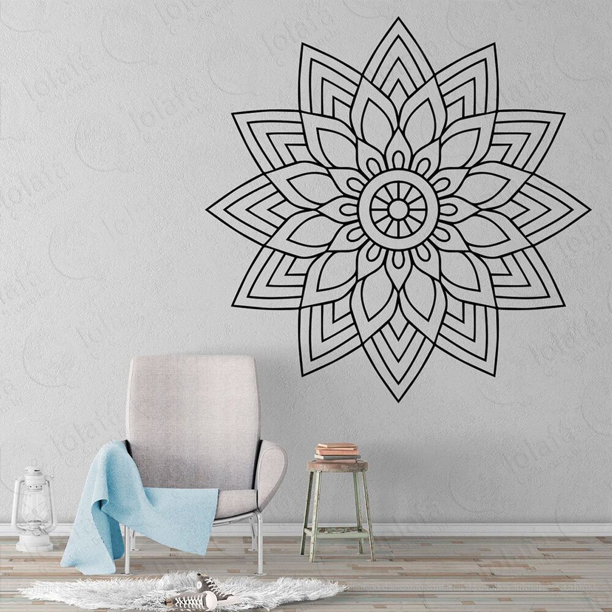 Mandala Seja Grato Adesivo de Parede Decorativo para Casa, Quarto, Sala e Vidro - Mod:226