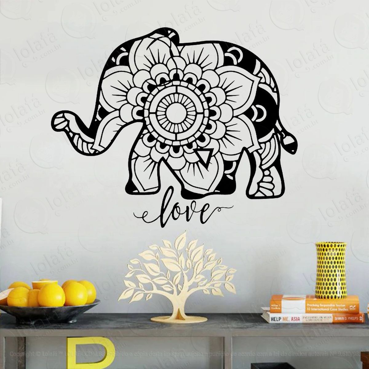 mandala elefante da prosperidade e amor adesivos de mandalas mod:251