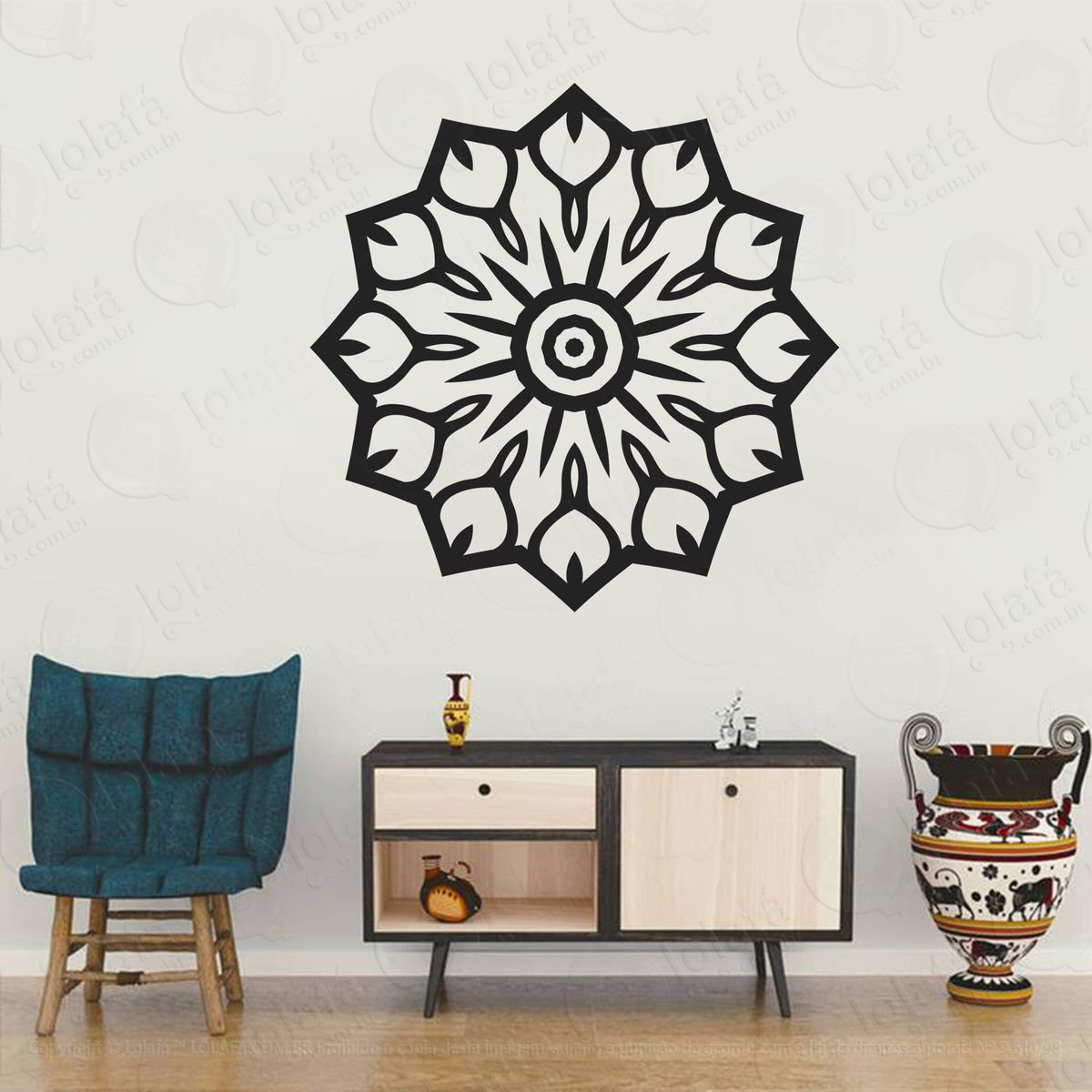 mandala seja otimista adesivos de mandalas mod:259