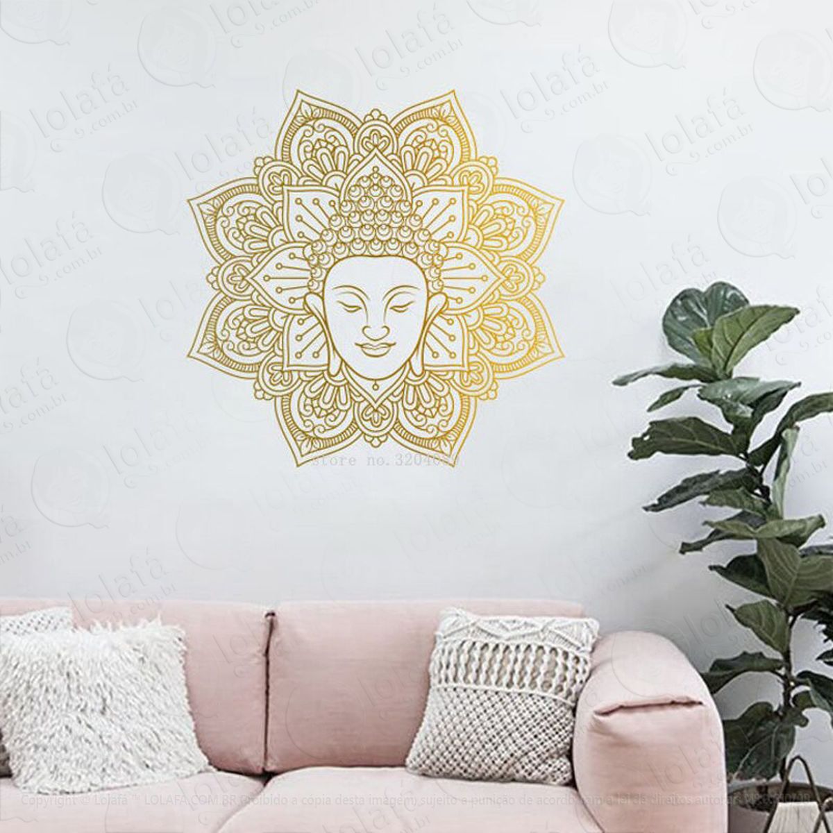 mandala buda para alcançar a iluminação adesivos de mandalas mod:283
