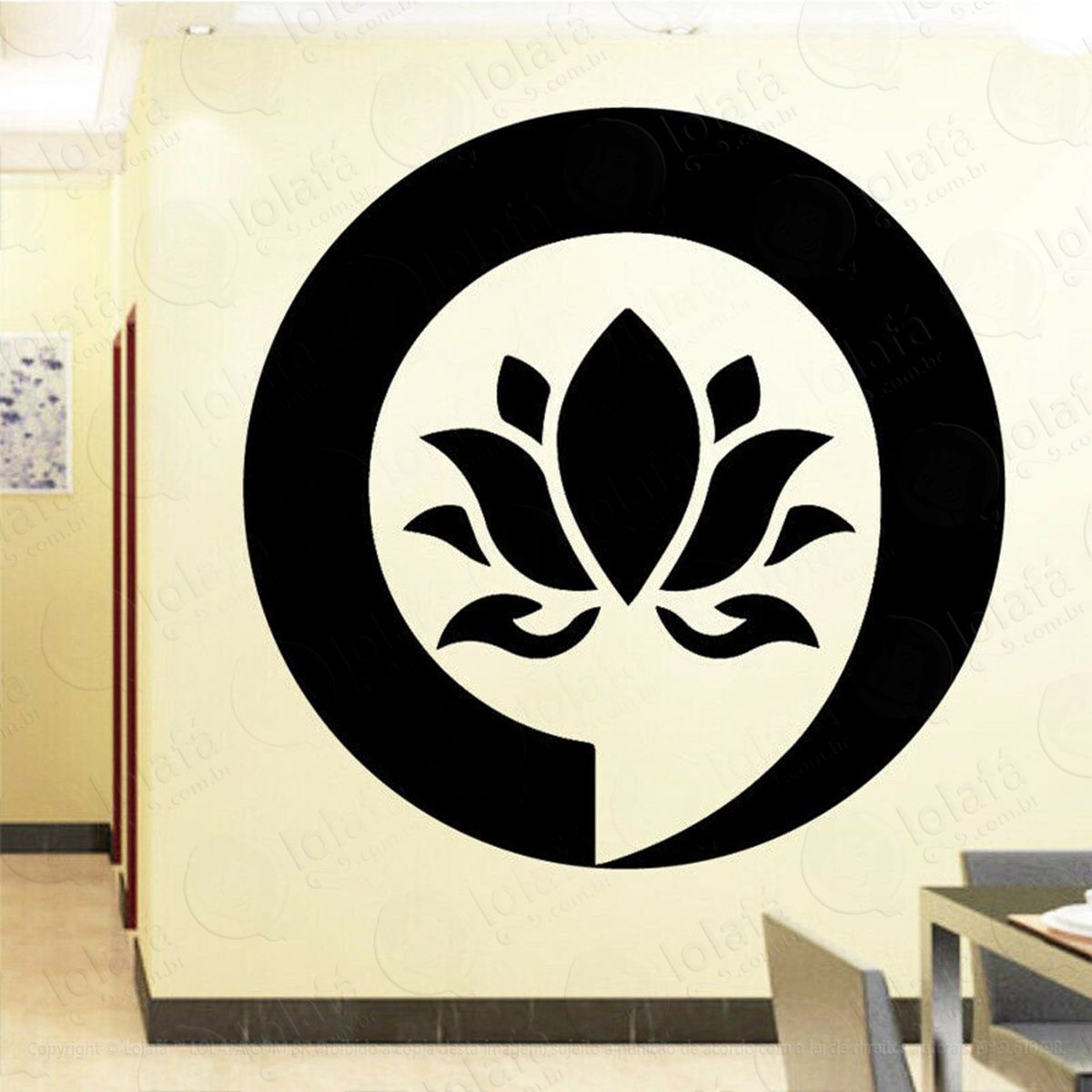 mandala flor de lótus para cultivar o equilíbrio adesivos de mandalas mod:286
