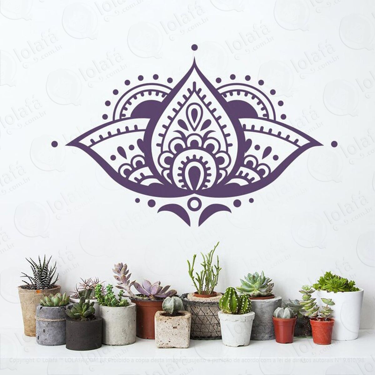 mandala flor de lótus para cultivar o conhecimento adesivos de mandalas mod:296