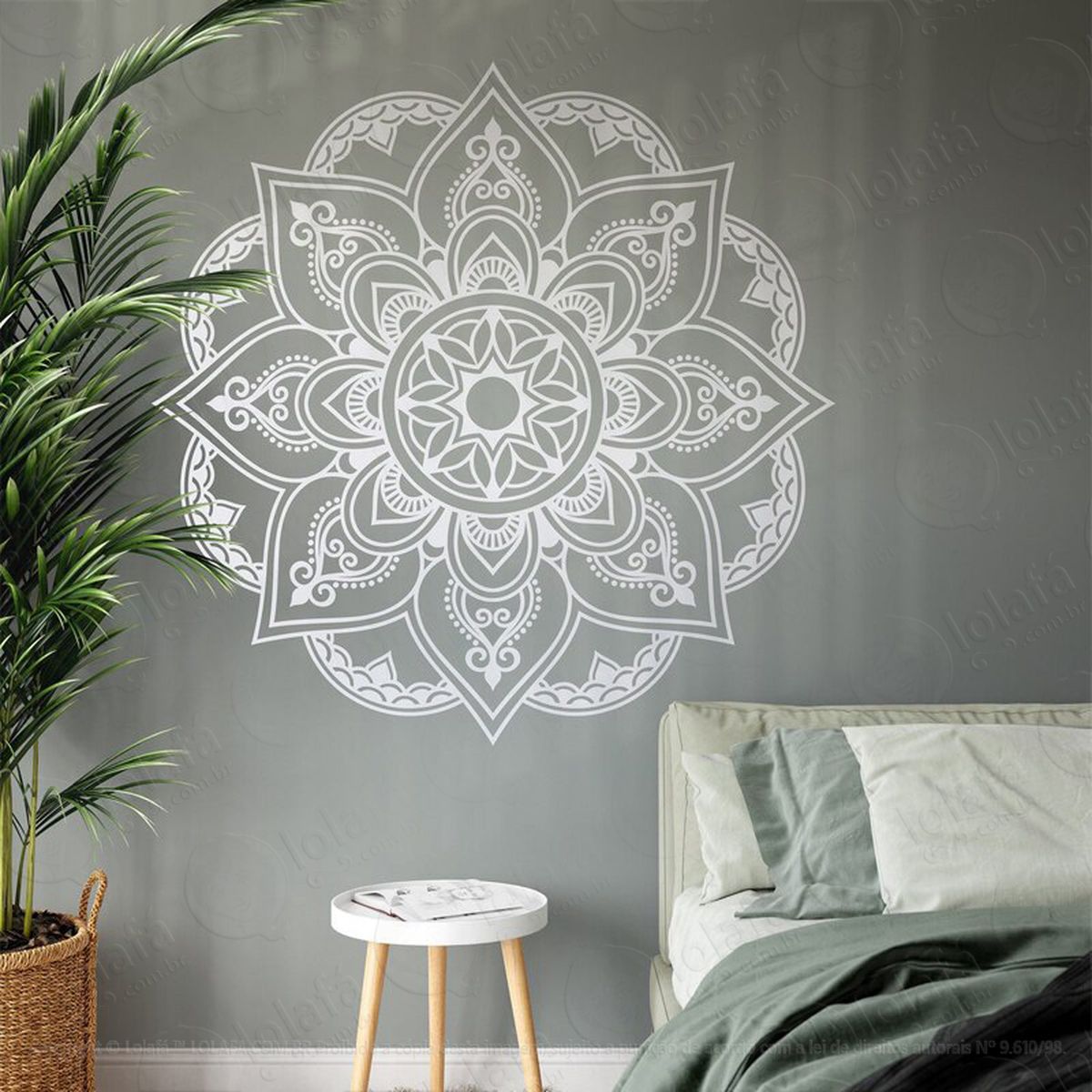 mandala para cultivar a paz interior adesivo de parede decorativo para casa, quarto, sala e vidro mod:299