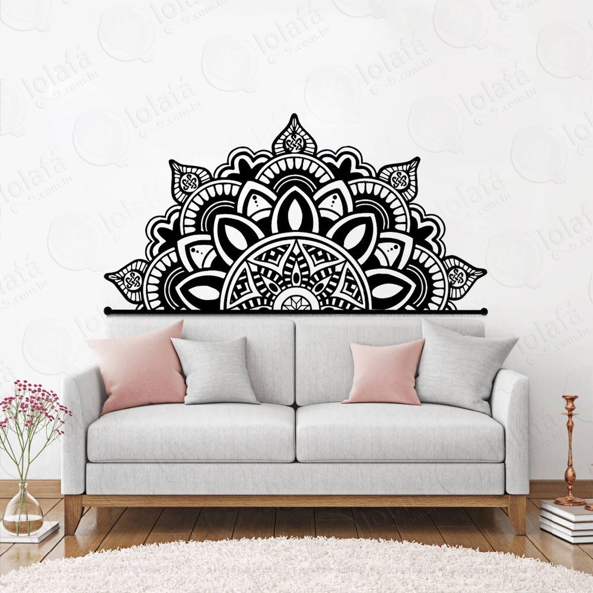 mandala para superar os obstáculos adesivo de parede decorativo para casa, quarto, sala e vidro mod:324