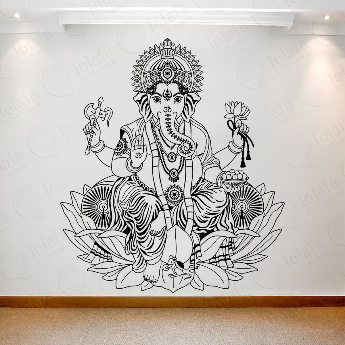 mandala lord ganesha para atrair sabedoria e fortuna adesivos de mandalas mod:389