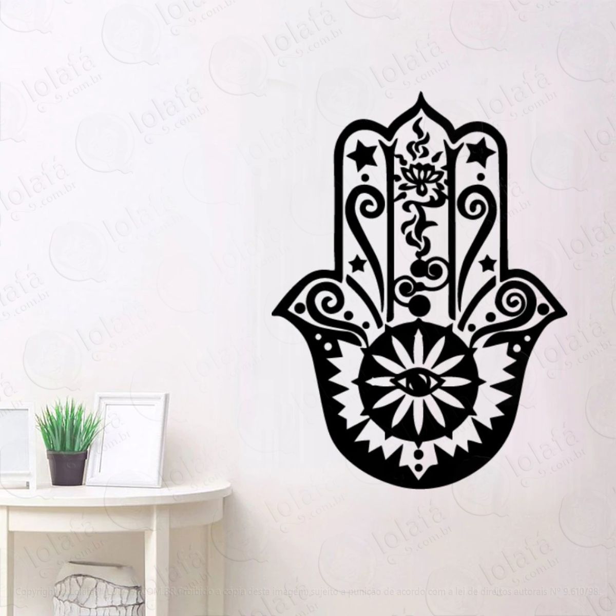 mandala mão de hamsá para proteção adesivos de mandalas mod:415