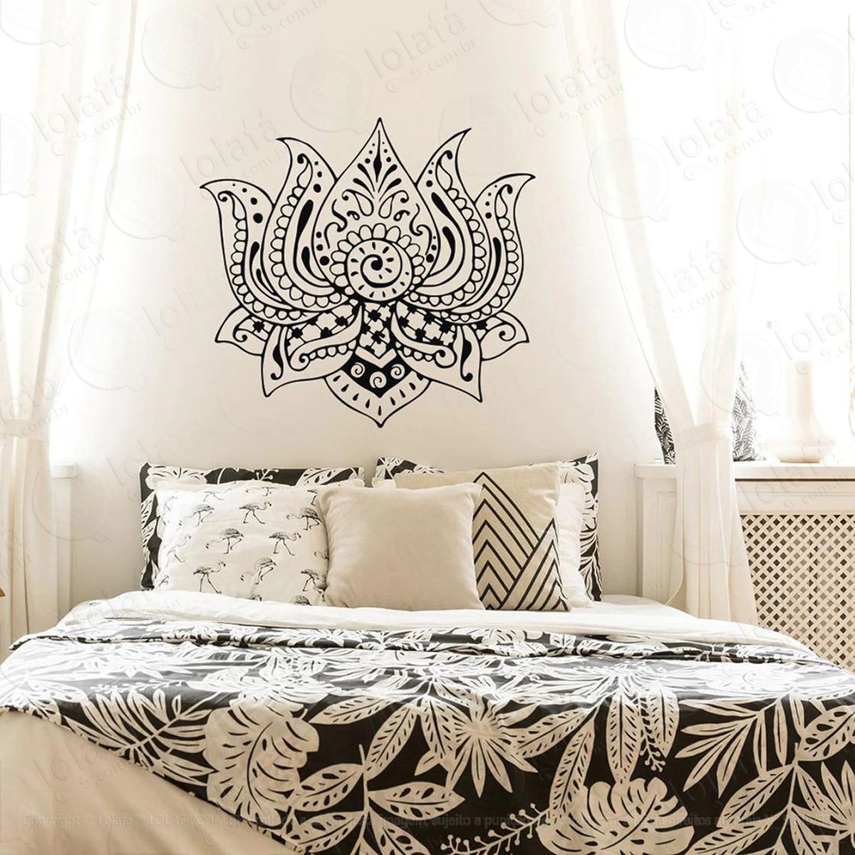 mandala flor de lótus para cultivar bons sonhos adesivos de mandalas mod:417