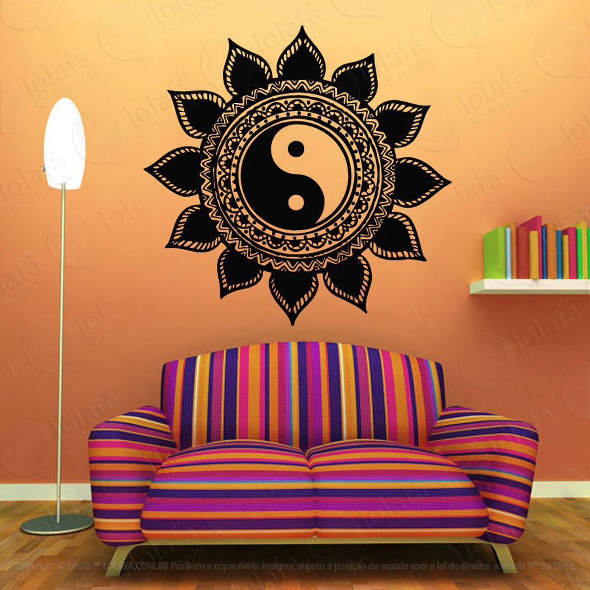 mandala yin yang para equilibrar as energias adesivos de mandalas mod:460