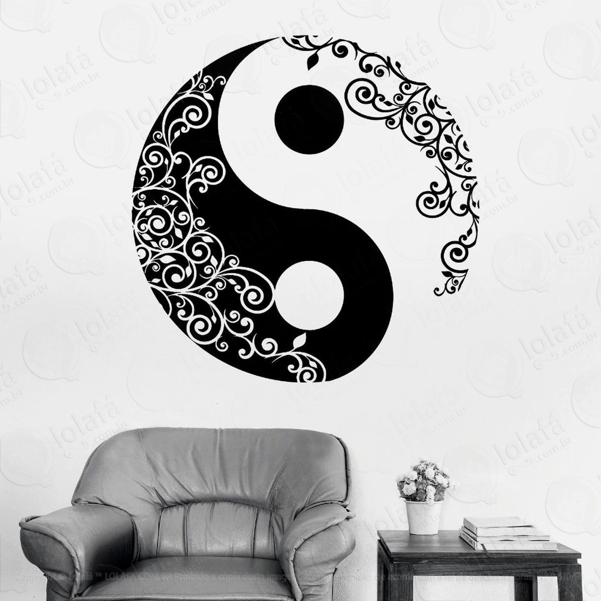 mandala yin yang para equilibrar as energias adesivos de mandalas mod:500