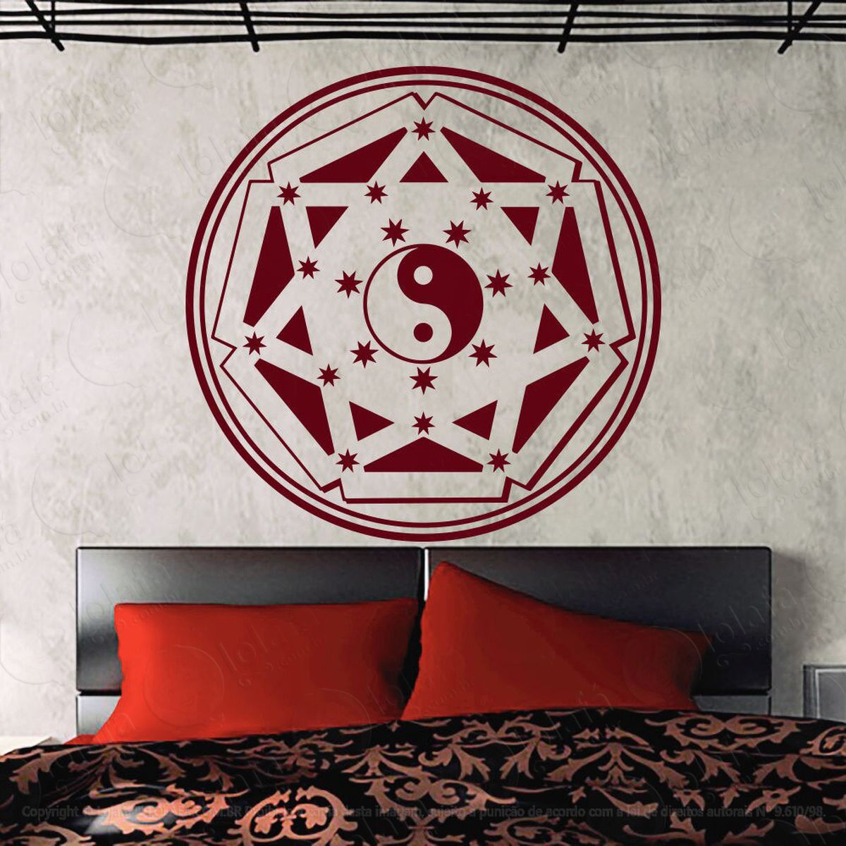 mandala yin yang para equilibrar as energias adesivos de mandalas mod:502