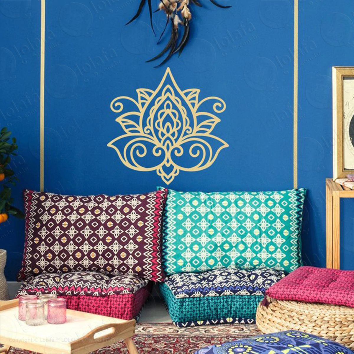 mandala flor de lótus para cultivar o amor adesivos de mandalas mod:559