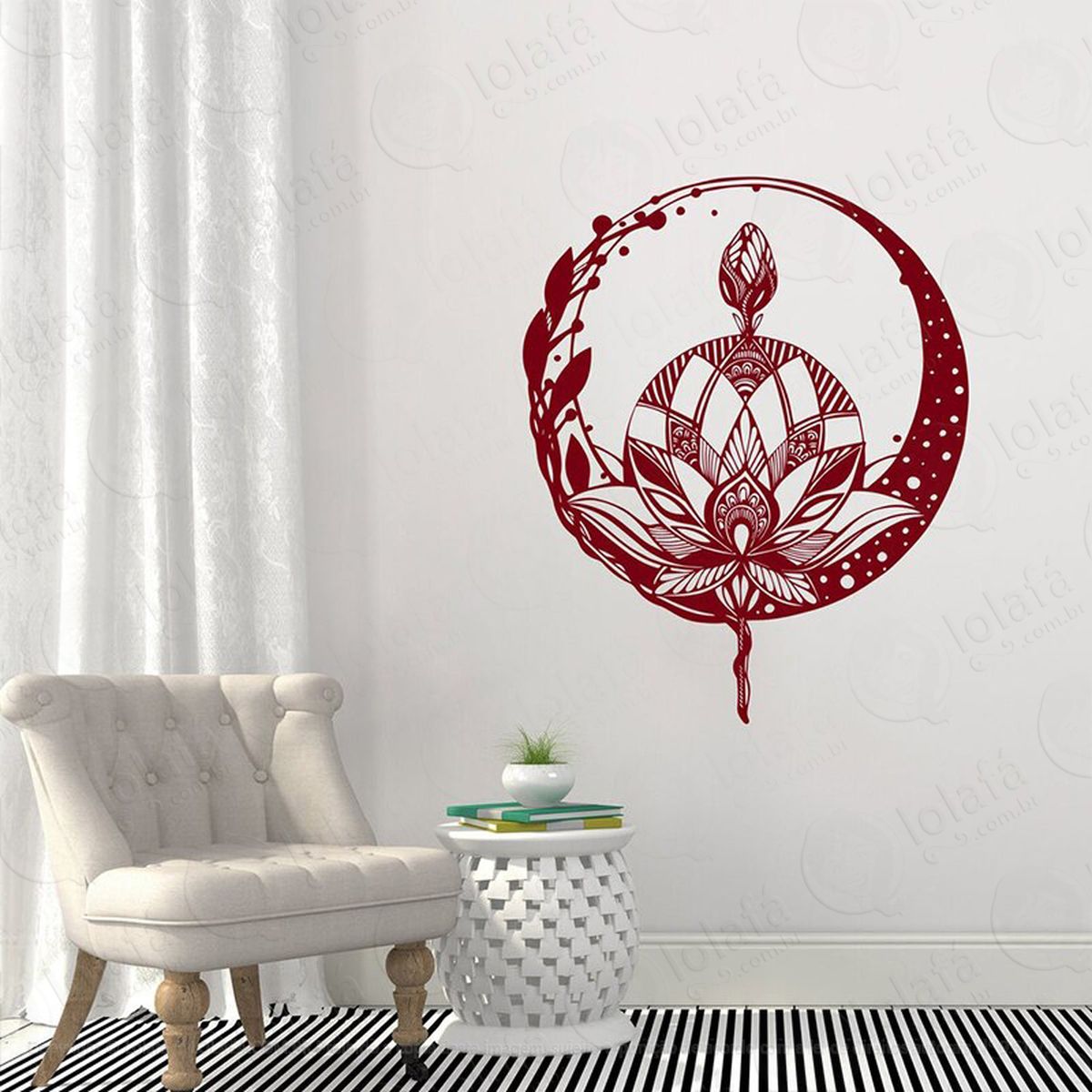 mandala flor de lótus para cultivar a sabedoria adesivos de mandalas mod:603