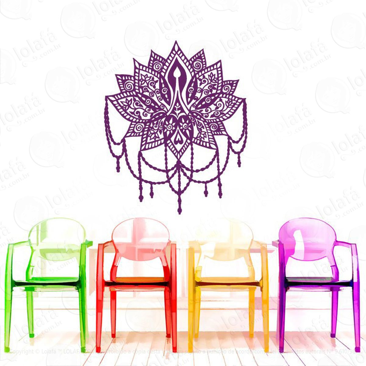 mandala flor de lótus para cultivar a alegria adesivos de mandalas mod:604