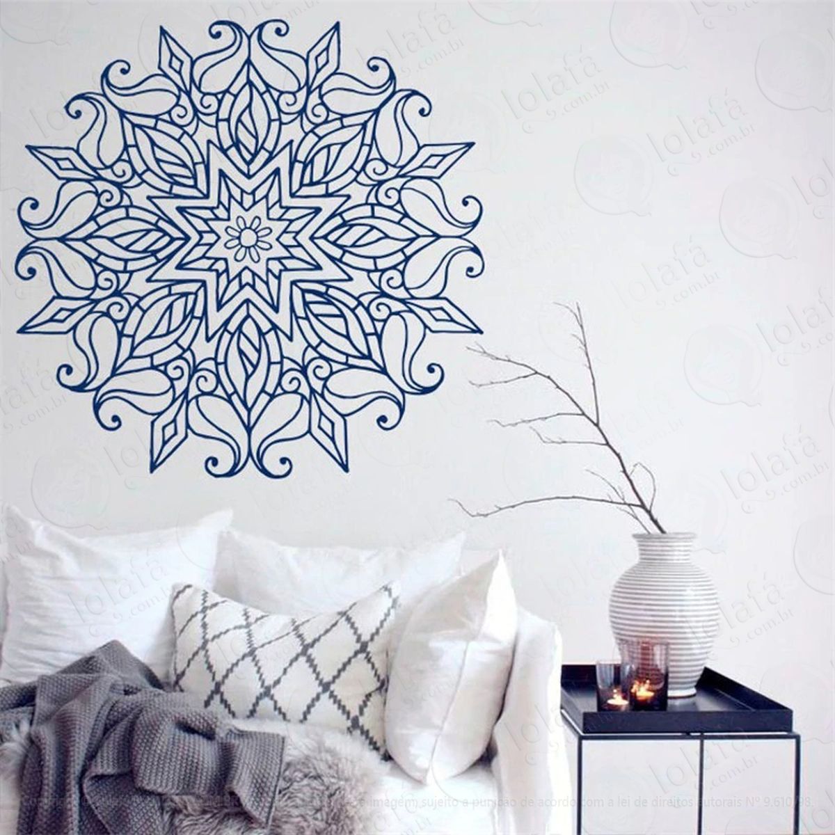 mandala para cultivar a paz interior adesivo de parede decorativo para casa, quarto, sala e vidro mod:613