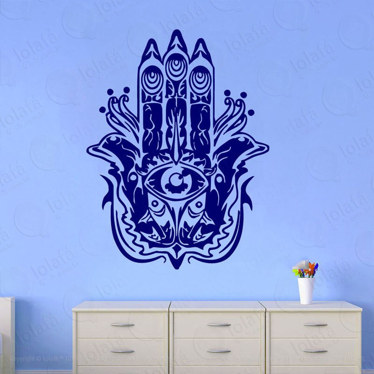 mandala mão de hamsá para proteção adesivos de mandalas mod:644