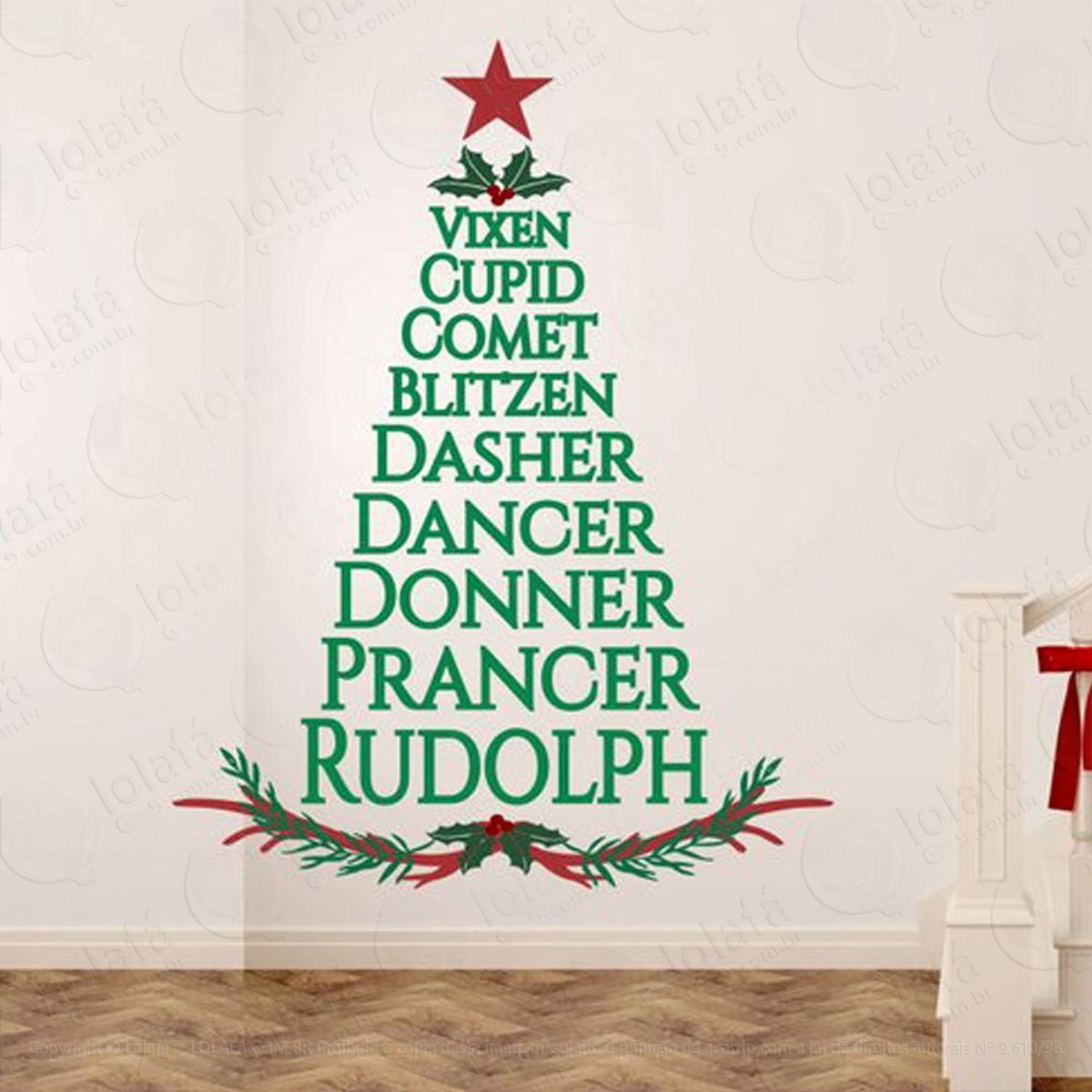Árvore renas e noel adesivos de natal mod:21