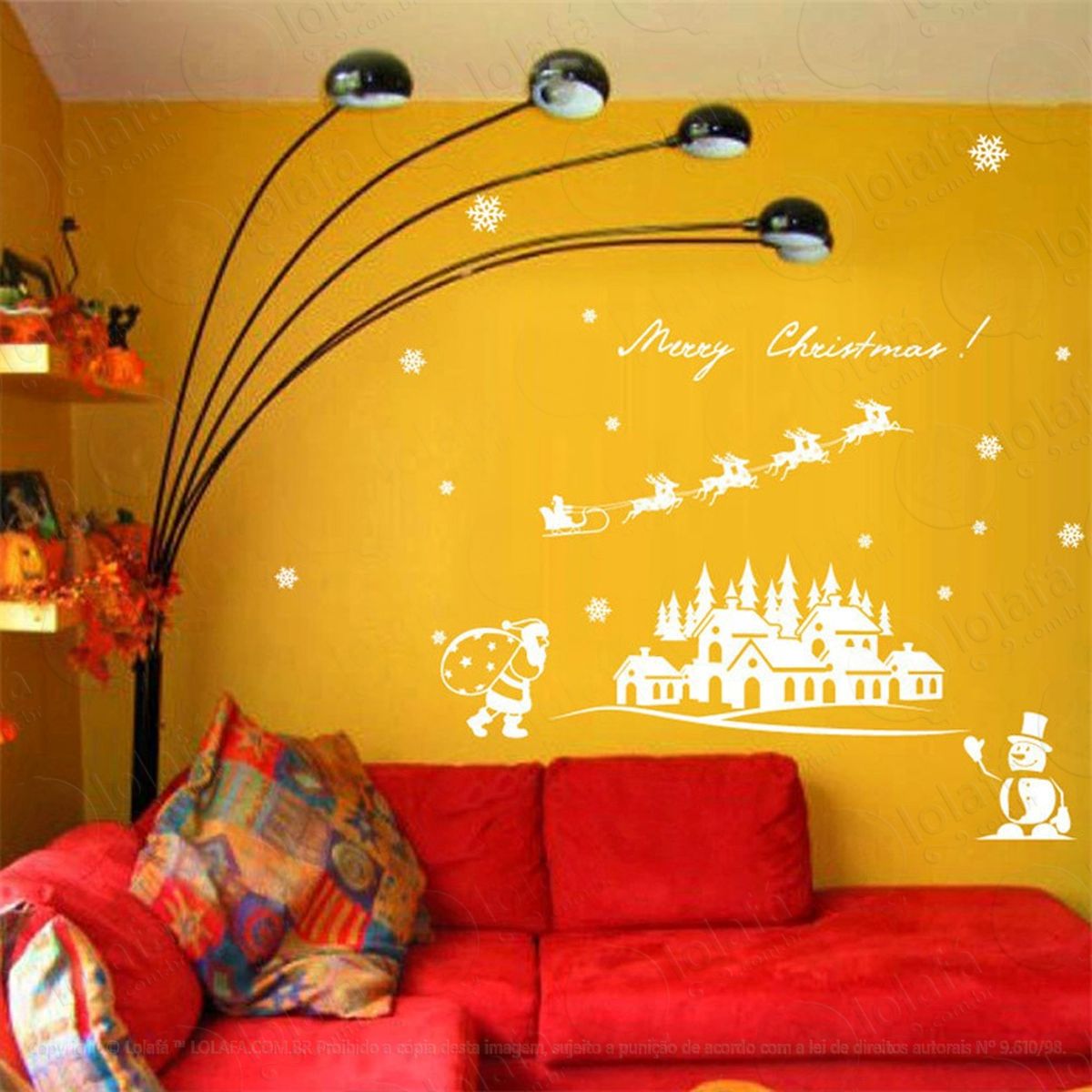 cidade com noel adesivos de natal mod:74