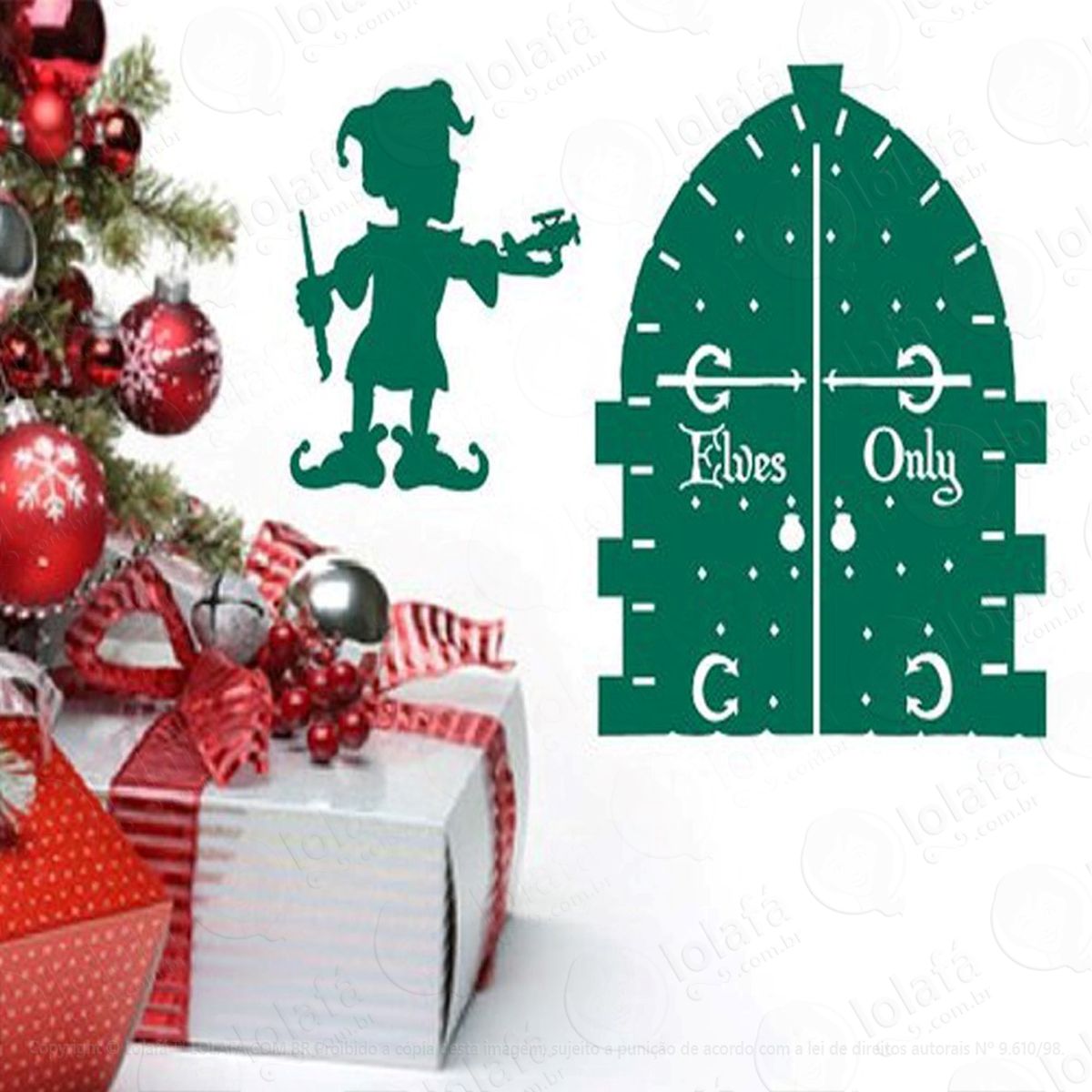 elfo do noel adesivos de natal mod:86
