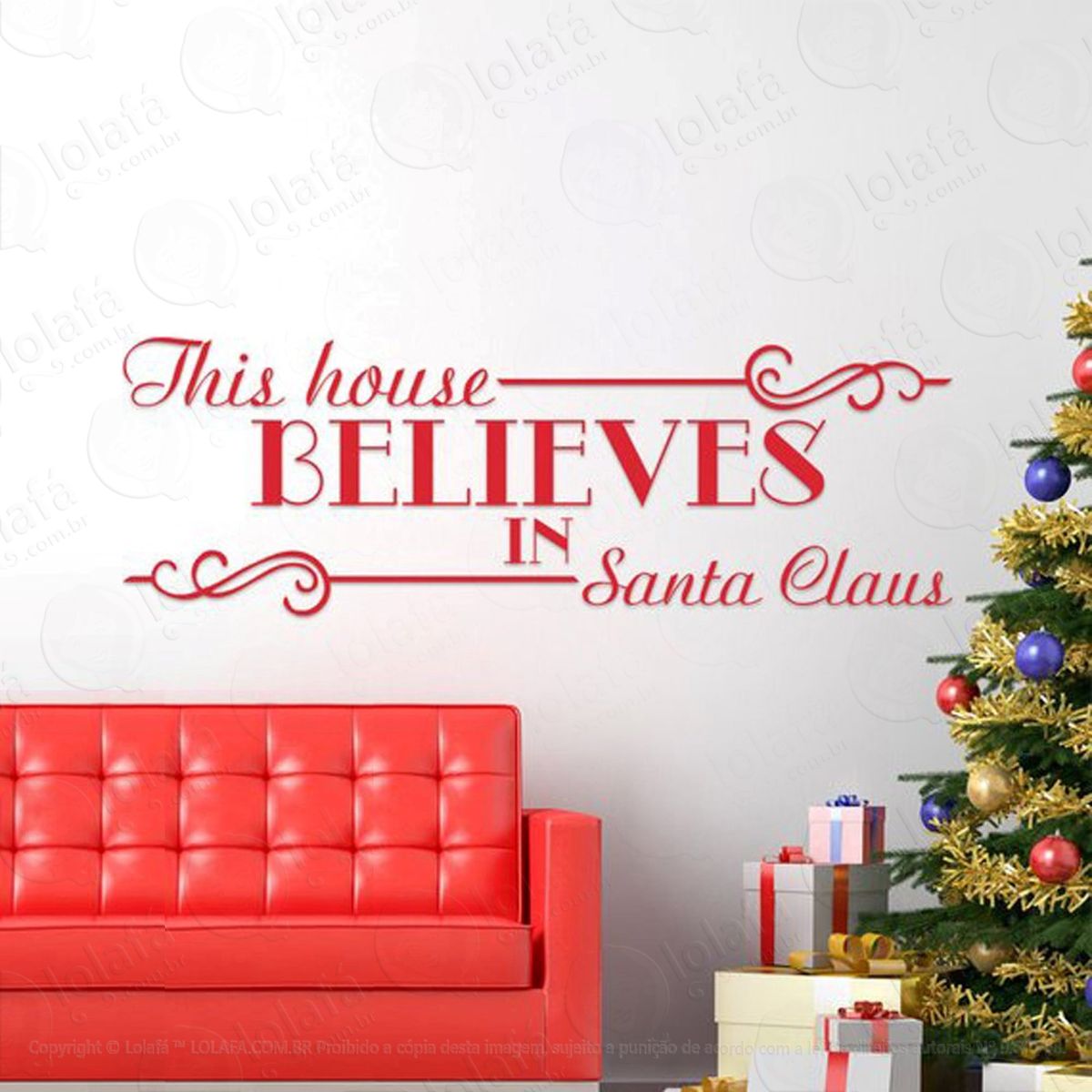 esta casa acredita em noel adesivos de natal mod:87