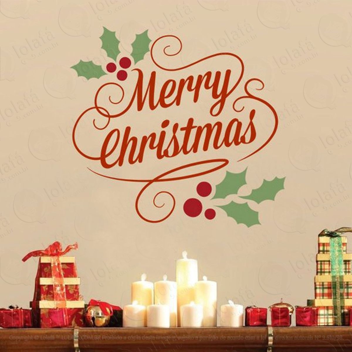 azevinhos adesivos de natal mod:96