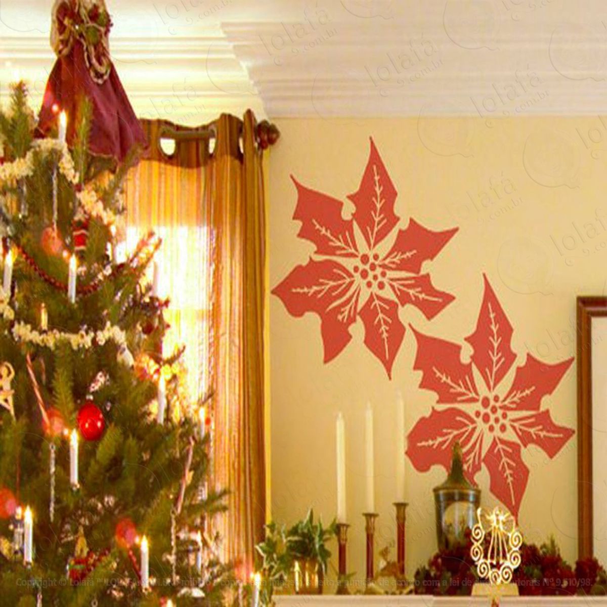 flores adesivos de natal mod:112