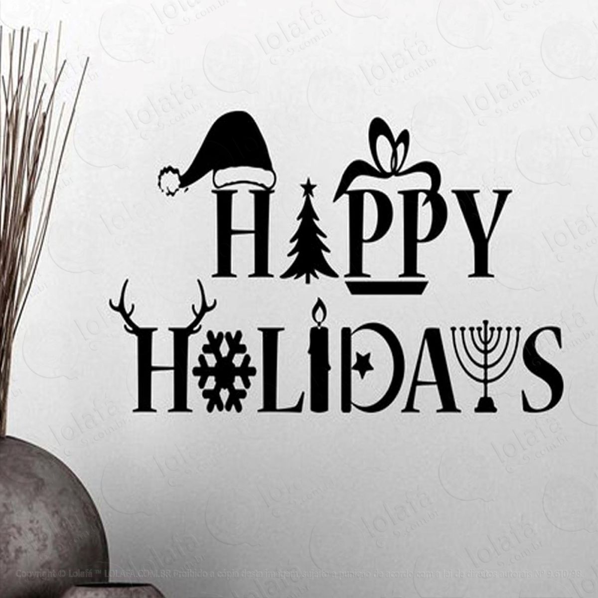 happy holidays adesivos de natal mod:150