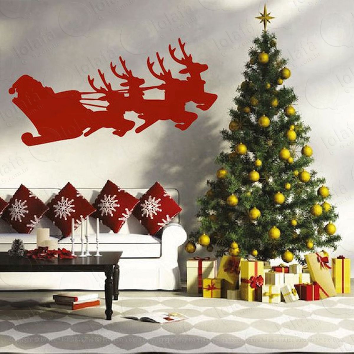 o trenó mágico de noel adesivos de natal mod:172