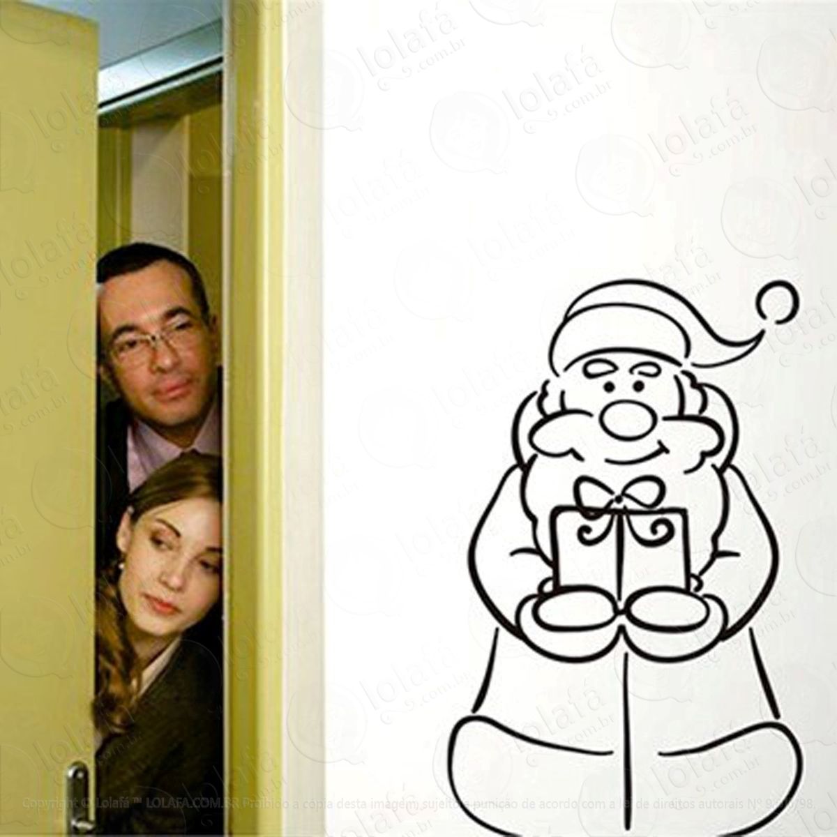 noel com presente adesivos de natal mod:177