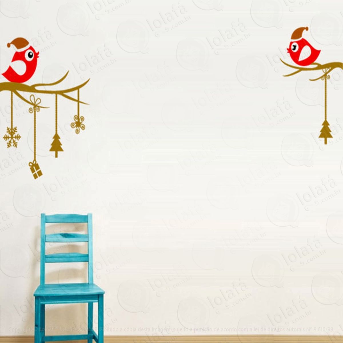 passarinhos cantores adesivos de natal mod:187