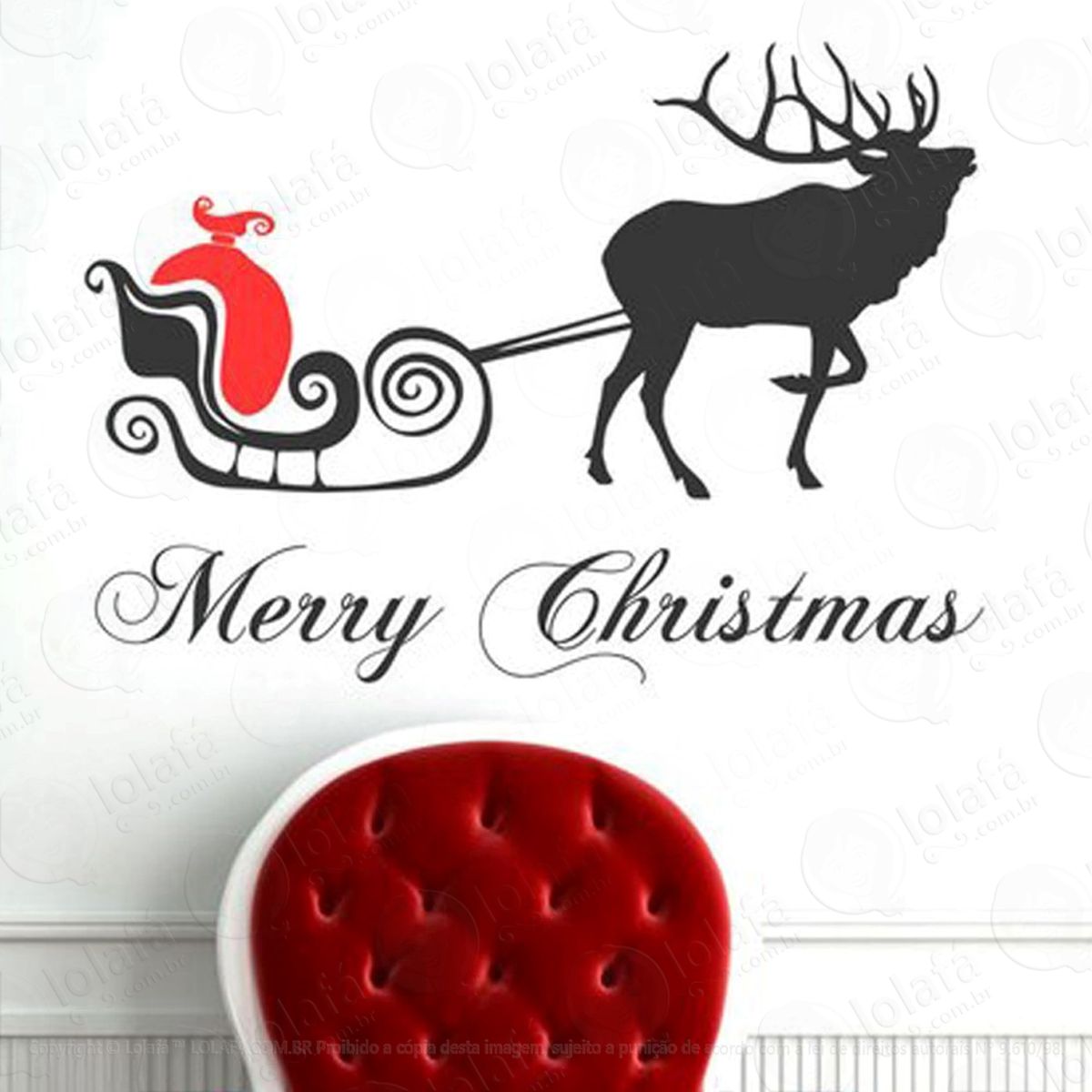 rena com presente adesivos de natal mod:210