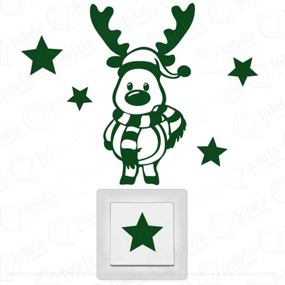 rena de interruptor adesivos de natal mod:225