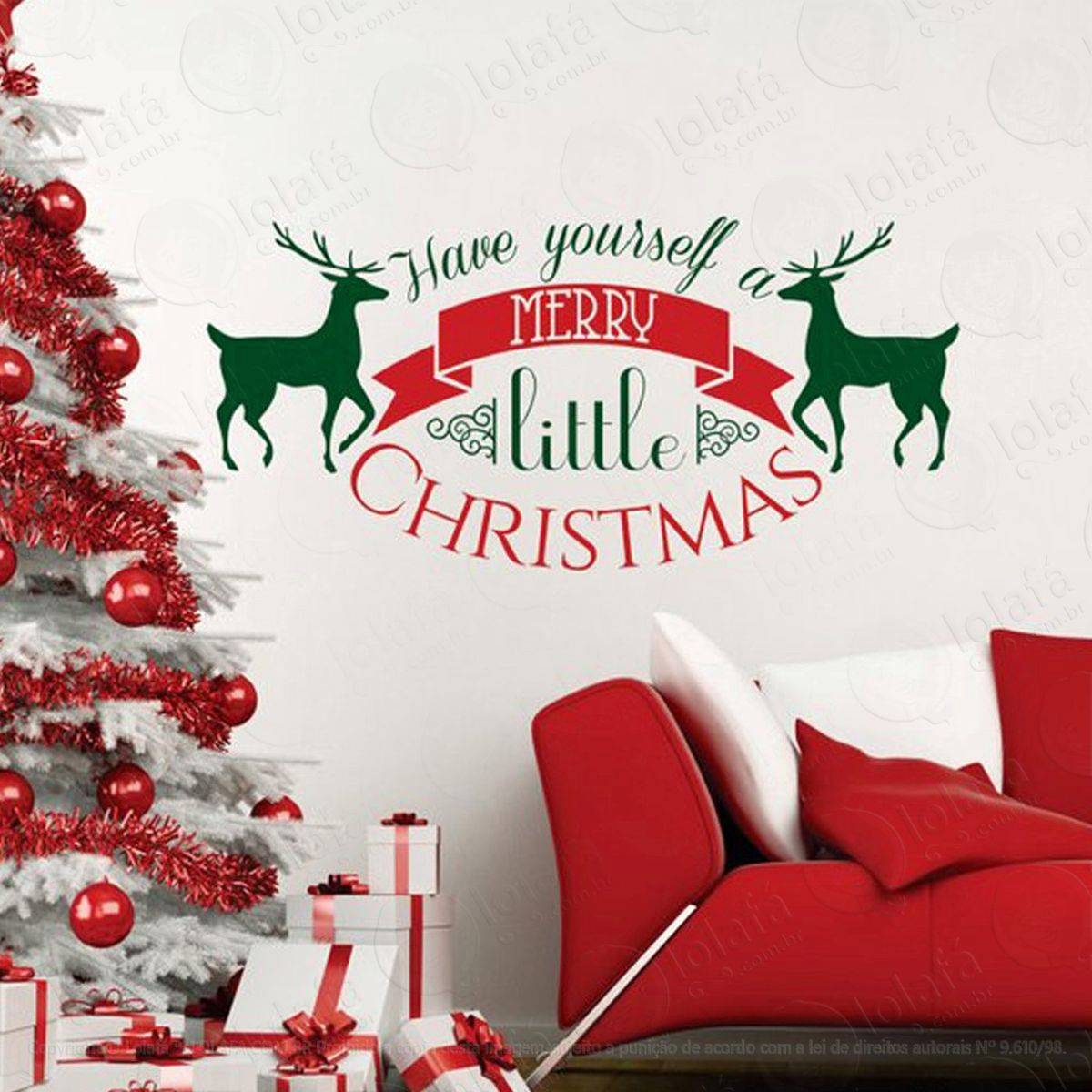 renas com mensagem adesivos de natal mod:229